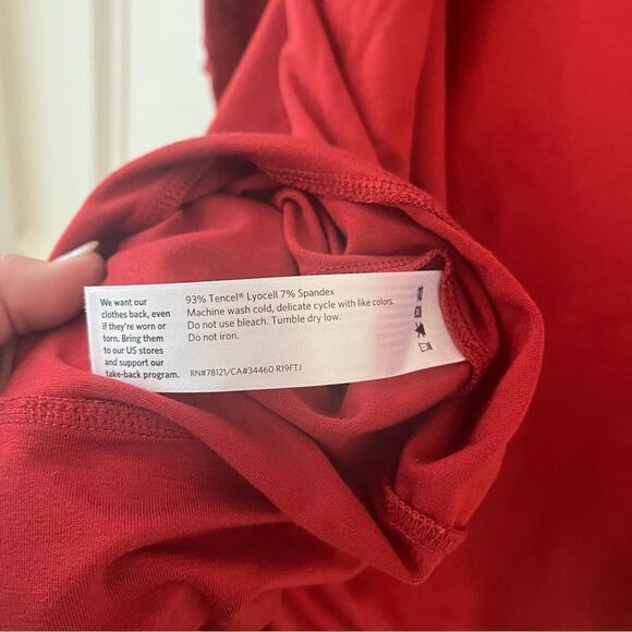 Eileen Fisher Jersey Knit 3/4 Sleeve Tunic Top, Size Large, DARK orange/Red NWT - Picture 8 of 8